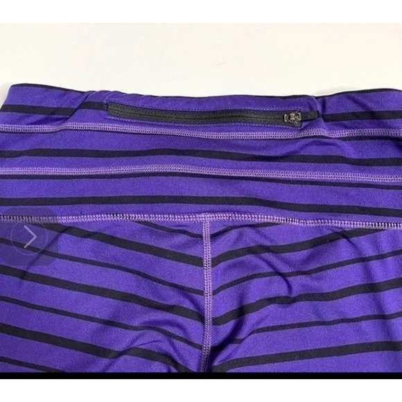 Athleta Striped Purple/Black Mesh & Solid Leggings Size Small - Picture 6 of 11